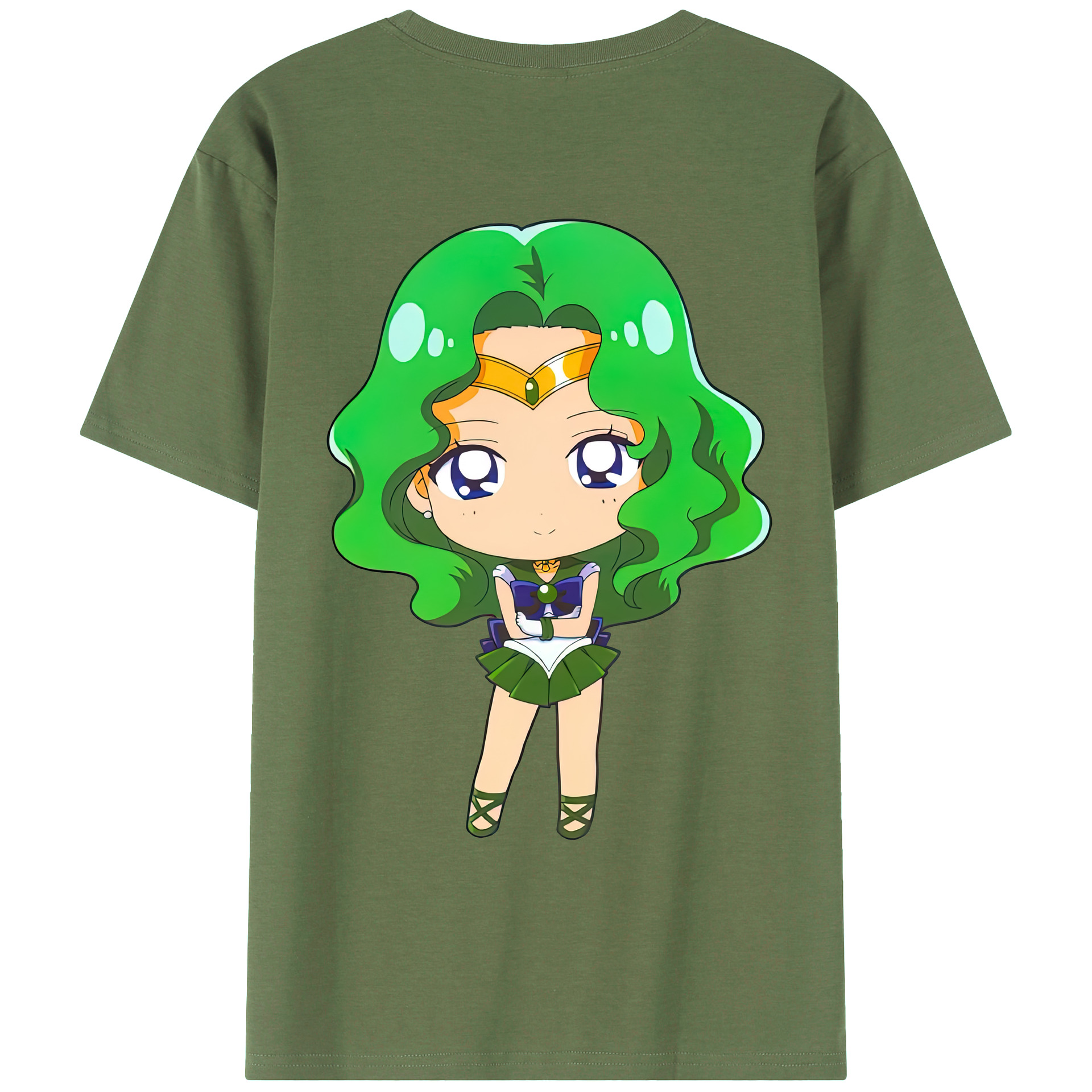 （画像用） 美少女戦士セーラームーン 海王 みちる（かいおう みちる） Sailor Moon Kaiou Michiru 綿100％ メンズ半袖Tシャツ（バックプリント） 通気性